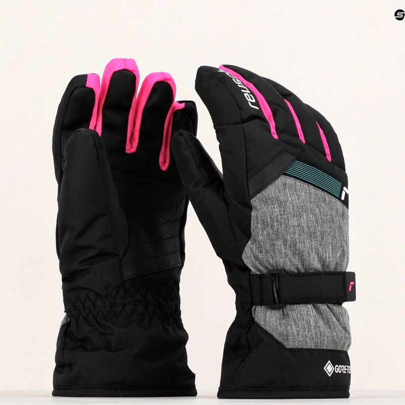 Rękawice narciarskie dziecięce Reusch Flash Gore-Tex black/black melange/pink glo 8