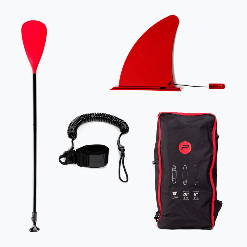 Zestaw deska SUP pompowana Pure4Fun Basic SUP 10'0" 305 x 71 x 15 cm white/black/red/grey 8