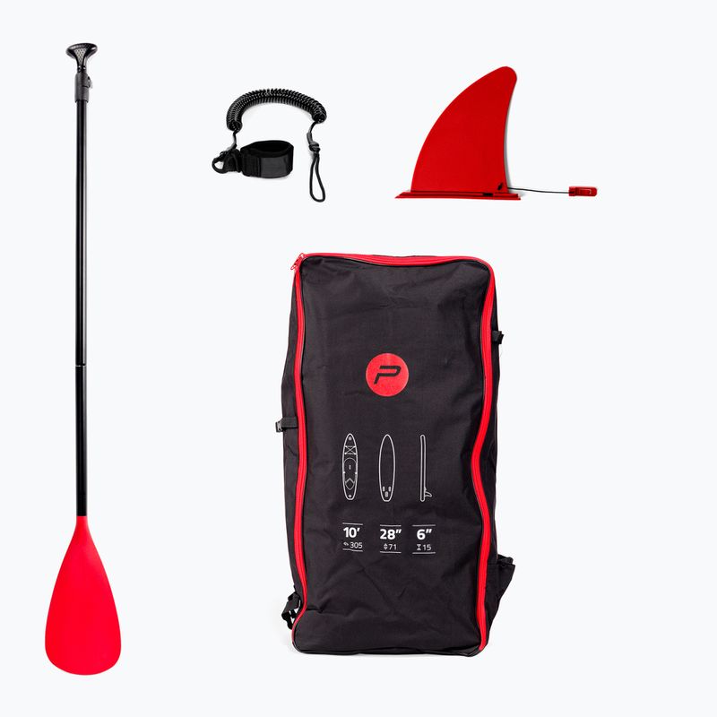 Zestaw deska SUP pompowana Pure4Fun Basic SUP 10'0" 305 x 71 x 15 cm white/black/red/grey 9