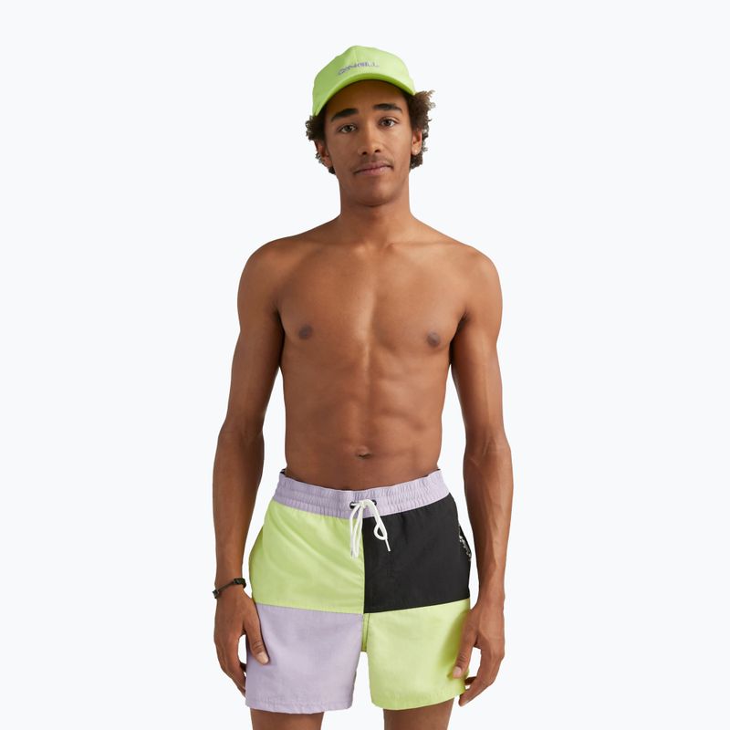 Szorty kąpielowe męskie O'Neill Wilder Colorblock 16'' sunny lime colour block 4