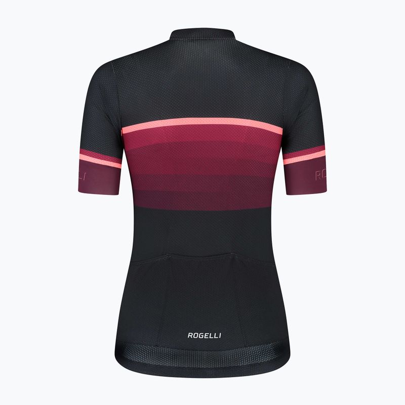 Koszulka rowerowa damska Rogelli Impress II W burgundy/coral/black 4