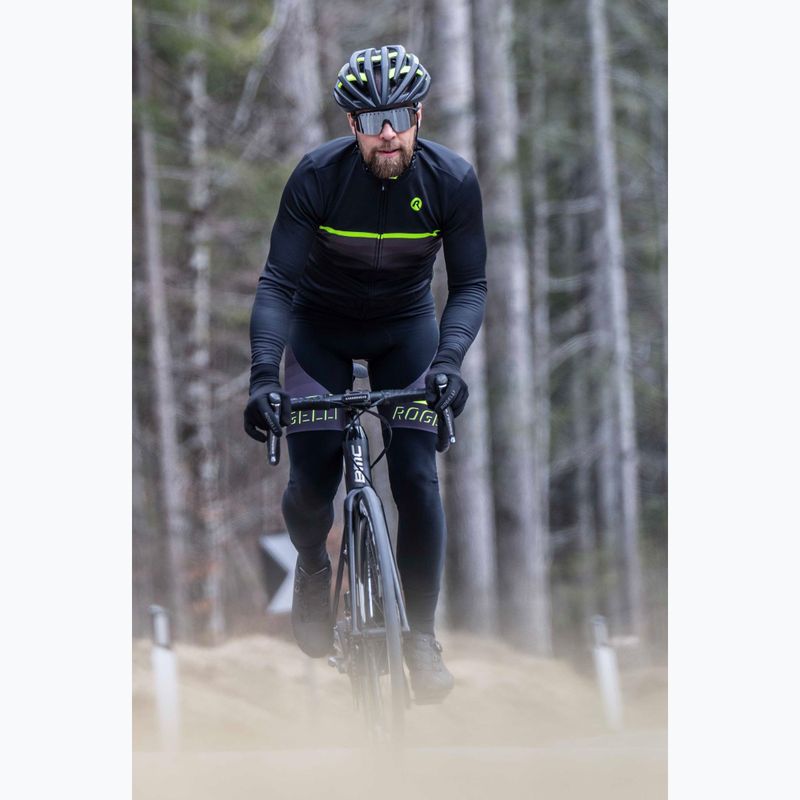 Longsleeve rowerowy męski Rogelli Hero II black/fluor 10