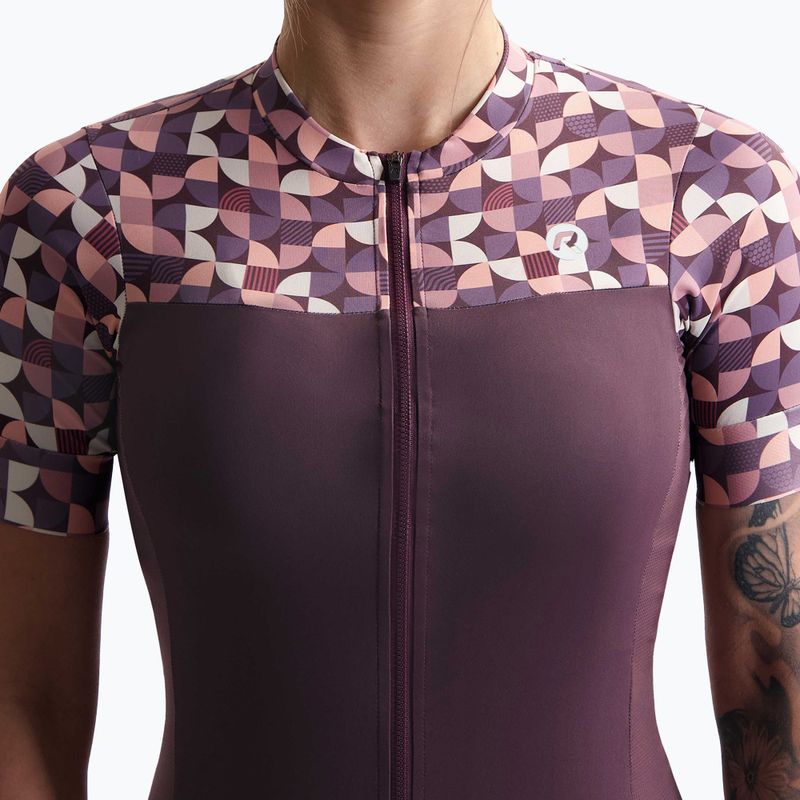 Koszulka rowerowa damska Rogelli Essential Graphic W burgundy/coral 3