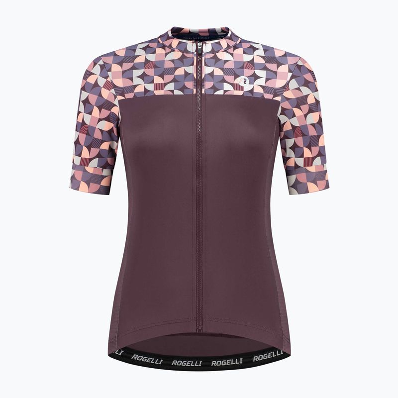 Koszulka rowerowa damska Rogelli Essential Graphic W burgundy/coral 4
