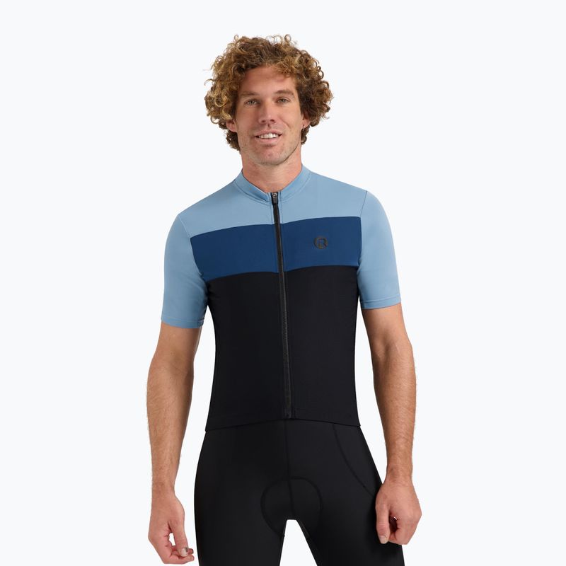 Koszulka rowerowa męska Rogelli Core Block black/blue/dark blue