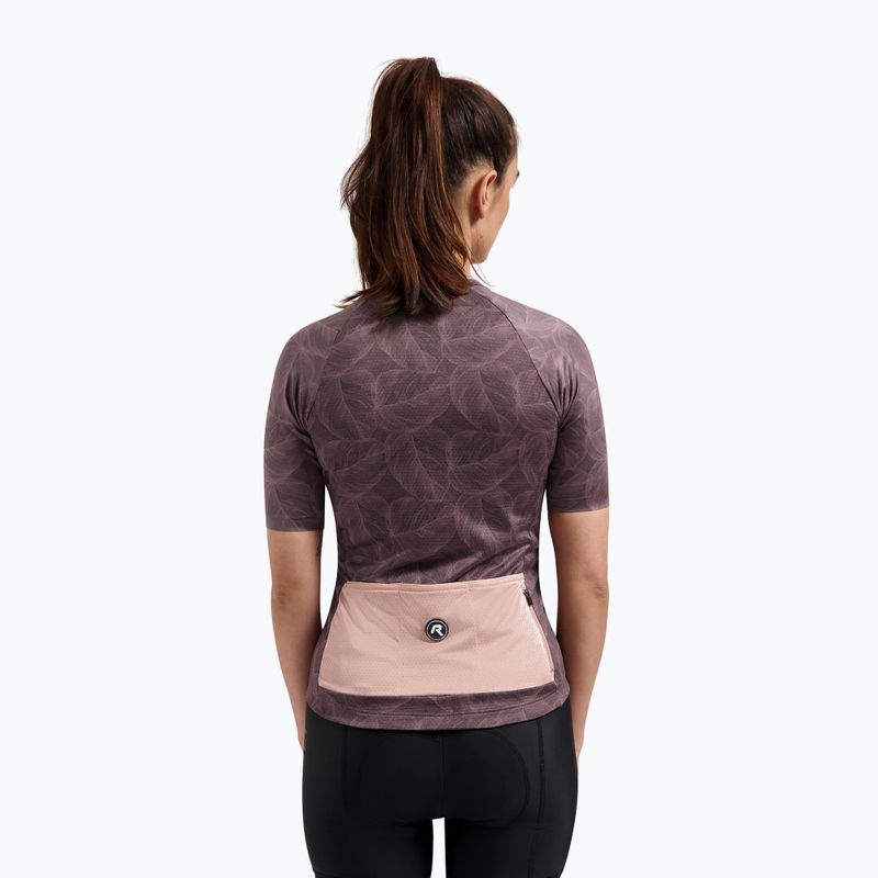 Koszulka rowerowa damska Rogelli Essential Graphic II bordeaux/coral 2
