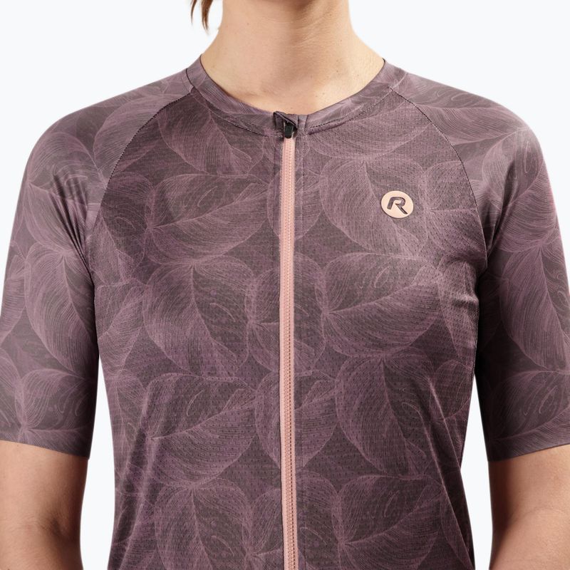 Koszulka rowerowa damska Rogelli Essential Graphic II bordeaux/coral 3
