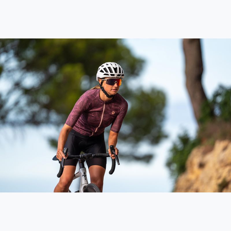 Koszulka rowerowa damska Rogelli Essential Graphic II bordeaux/coral 12