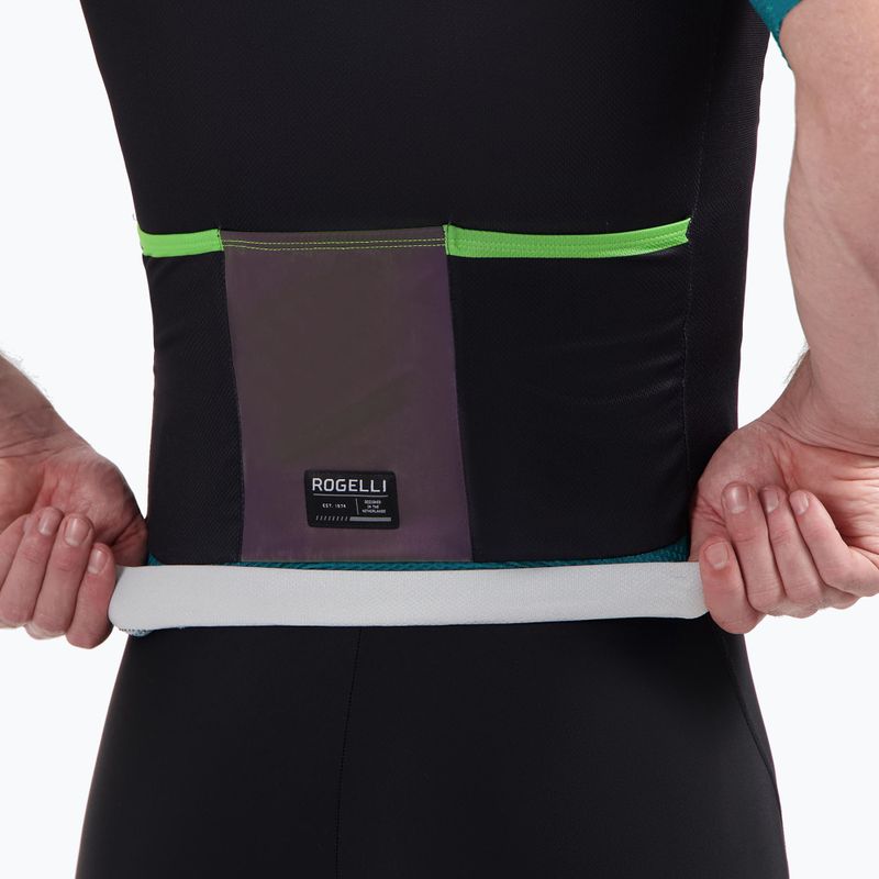 Koszulka rowerowa męska Rogelli Fast black/teal/green 4