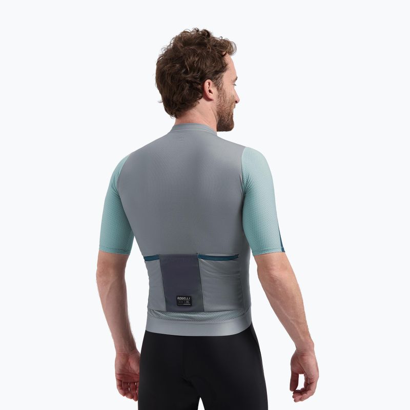 Koszulka rowerowa męska Rogelli Fast grey/dusty teal/teal 2