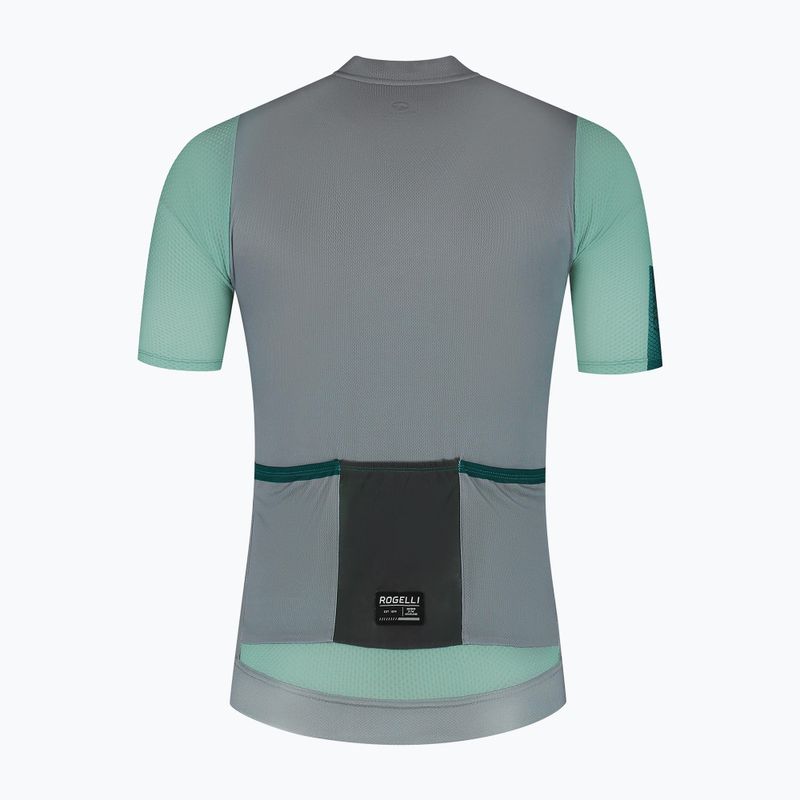 Koszulka rowerowa męska Rogelli Fast grey/dusty teal/teal 7