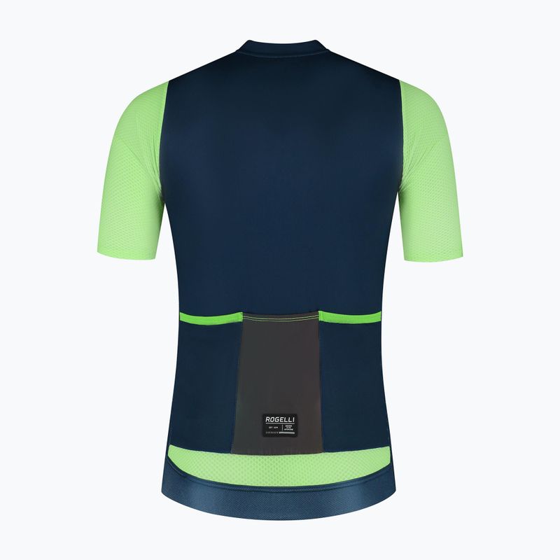 Koszulka rowerowa męska Rogelli Fast blue/lime 6
