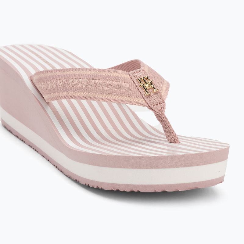 Japonki damskie Tommy Hilfiger Stripes Wedge Beach Sandal foggy pink 7