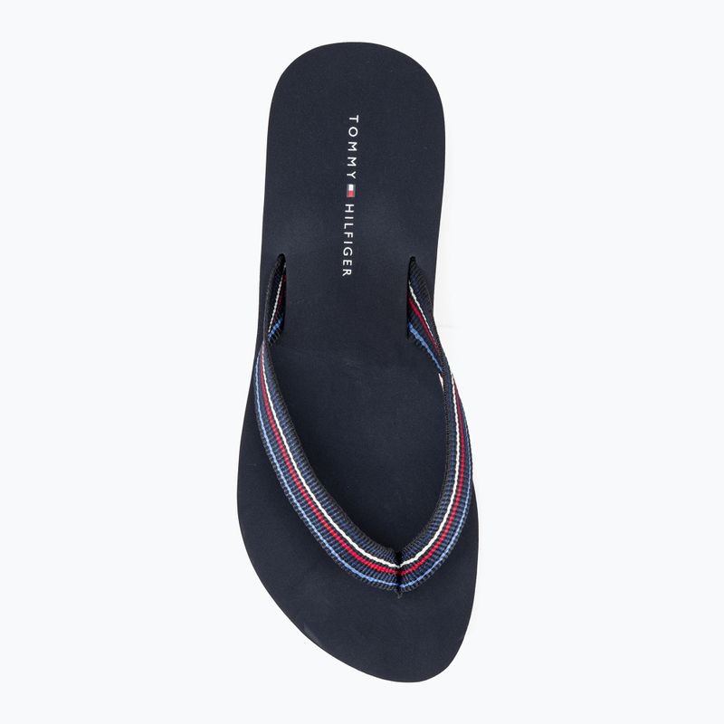 Japonki damskie Tommy Hilfiger Wedge Stripes Beach Sandal space blue 6