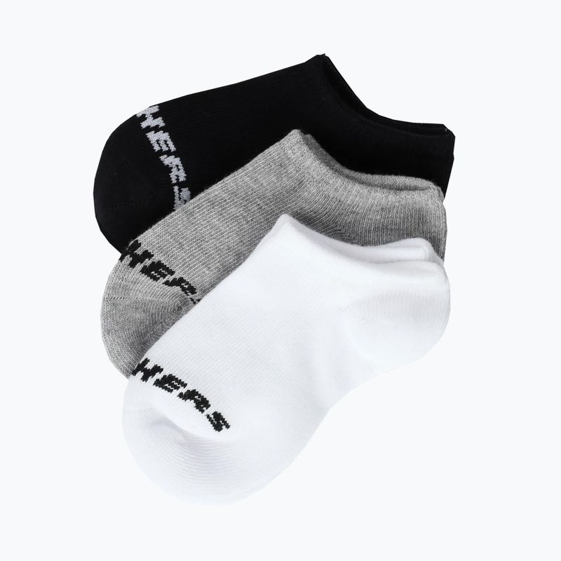 Skarpety dziecięce SKECHERS Non Terry No Show 3 pary white/grey 7