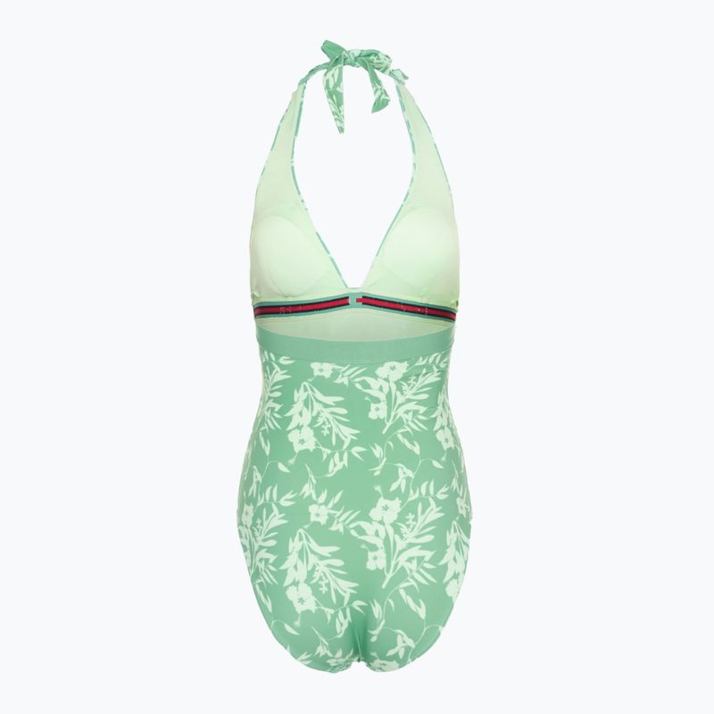 Strój kąpielowy jednoczęściowy damski Tommy Hilfiger Halter One Piece Rp Print floral tropic aop fort green 2