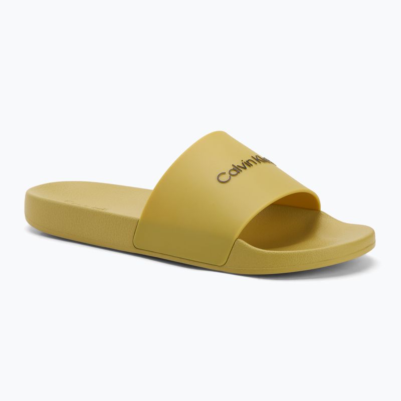 Klapki męskie Calvin Klein HM0HM00455 Pool Slide Rubber avocado oil