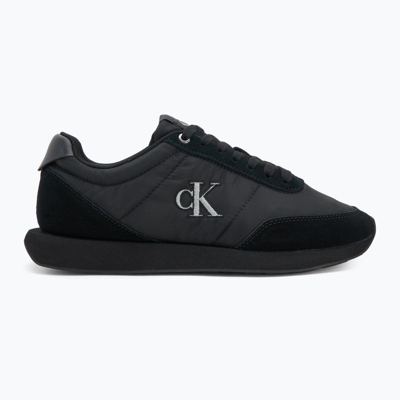 Buty męskie Calvin Klein YM0YM01361 Retro Runner Essential MIX MAT triple black 2