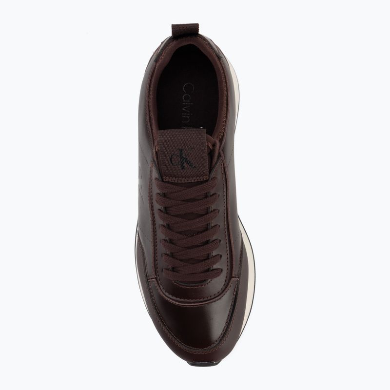 Buty damskie Calvin Klein HW0HW03118 Retro Runner Sock PANL Leather Neo bordeaux 5