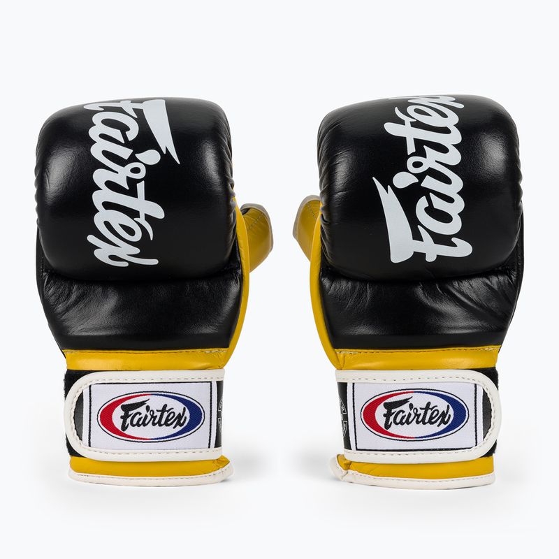 Rękawice grapplingowe Fairtex Super Sparring Grappling black/yellow 2