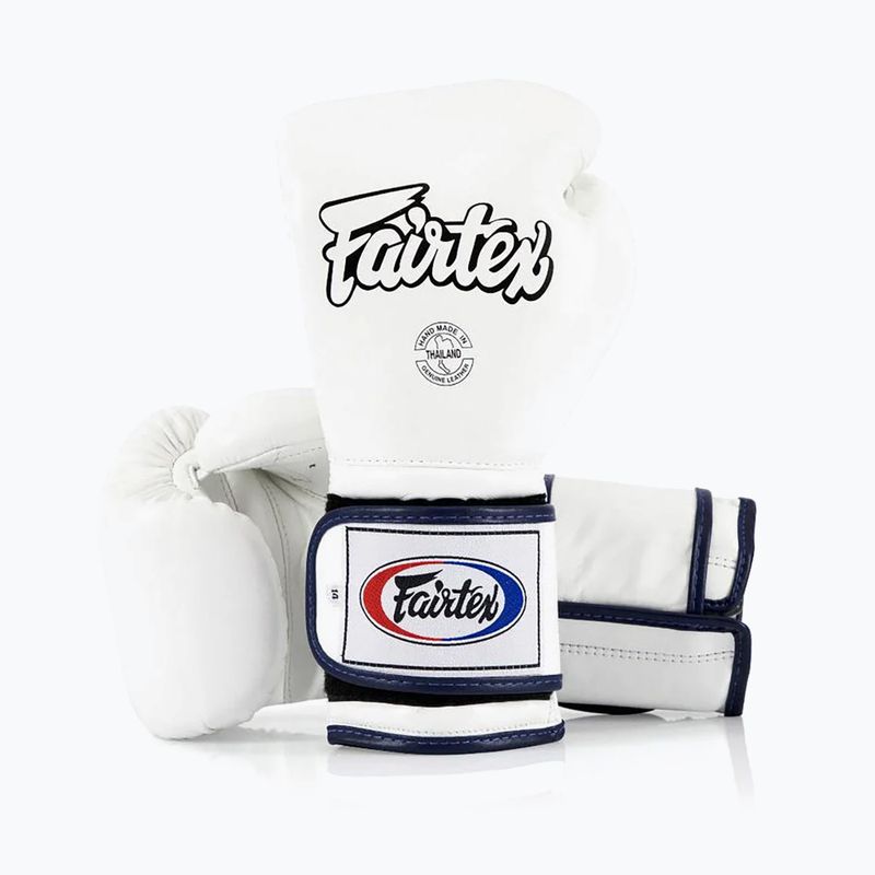 Rękawice bokserskie Fairtex Heavy Hitter's Mexican Style white/blue 10