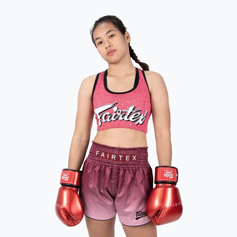 Rękawice bokserskie Fairtex Metallic Boxing red 7