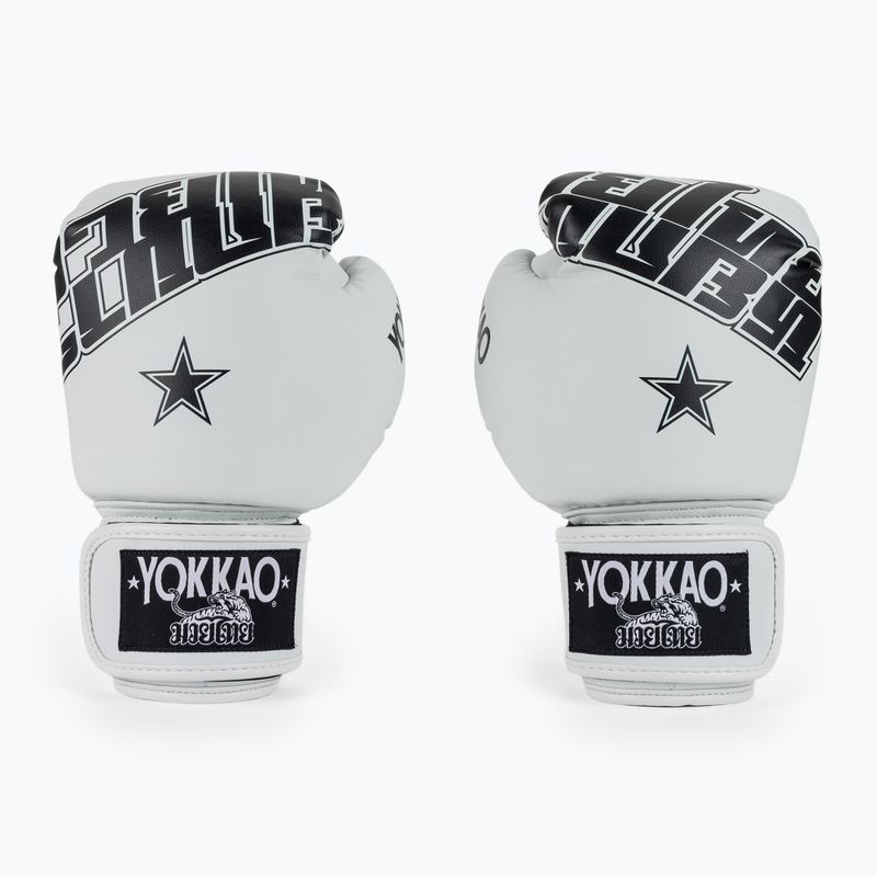 Rękawice bokserskie YOKKAO Lettering Boxing white 2