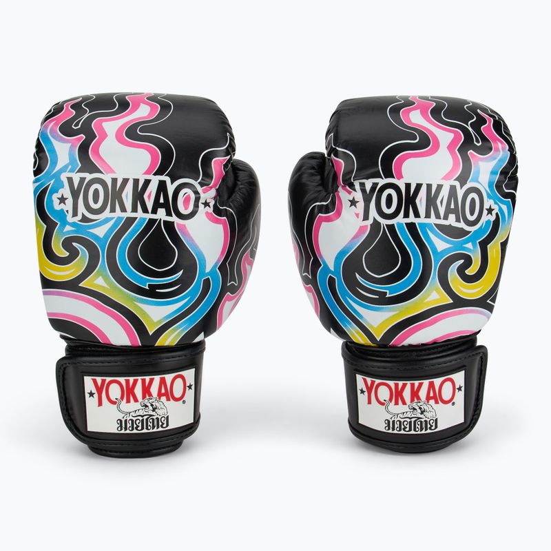 Rękawice bokserskie męskie YOKKAO Flames black 2