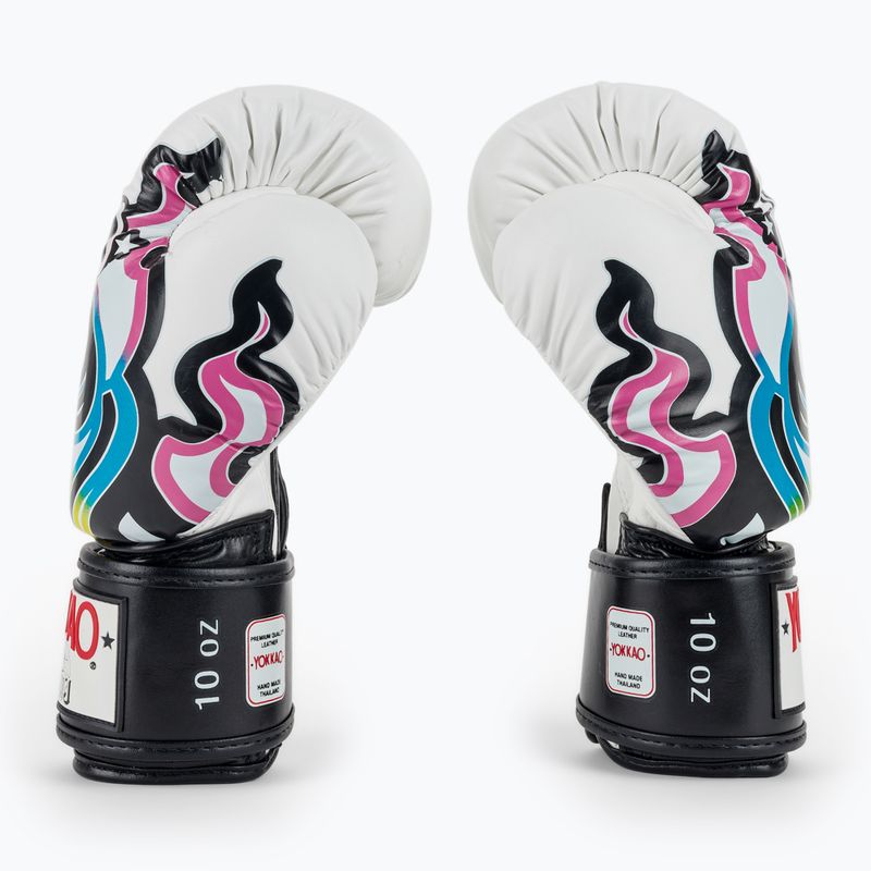 Rękawice bokserskie męskie YOKKAO Flames white 4