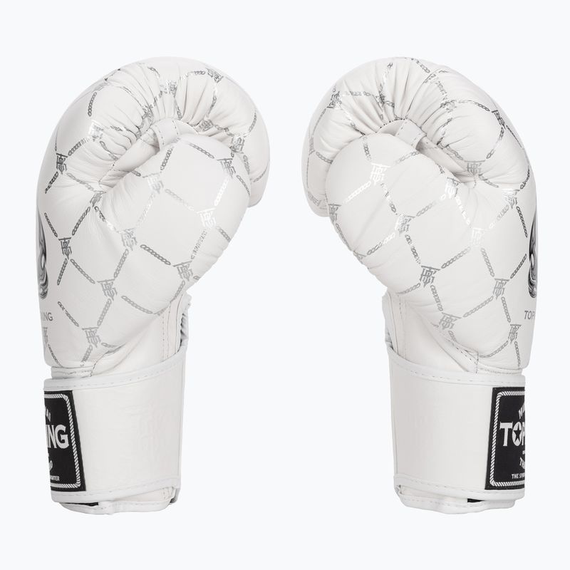 Rękawice bokserskie Top King Boxing Chain white/silver 4