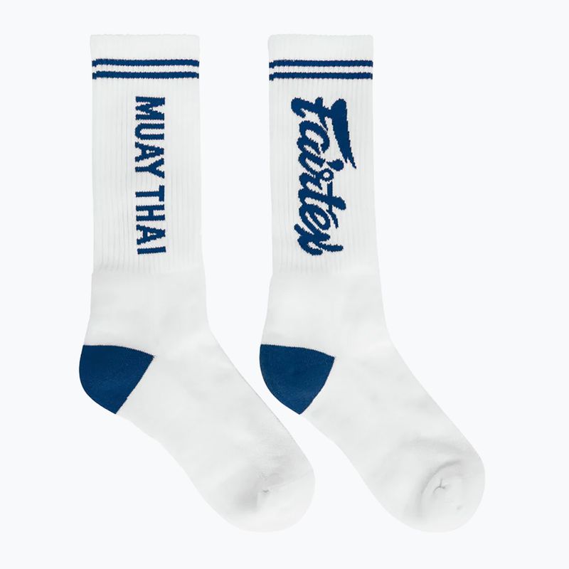 Skarpety Fairtex "Muay Thai" white/blue