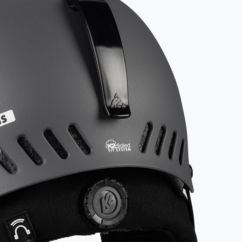 Kask narciarski z systemem audio K2 Emphasis matte pearl charcoal 7
