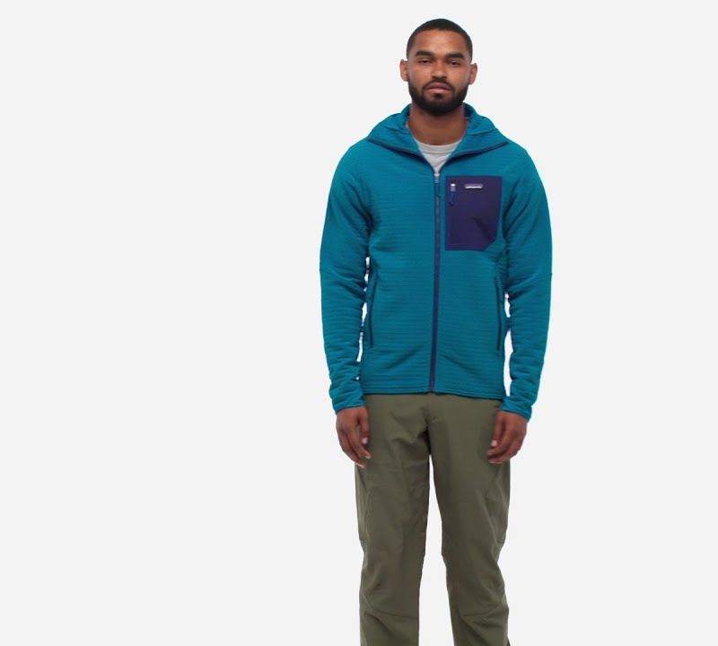 Kurtka softshell męska Patagonia R2 TechFace Hoody nouveau green 8