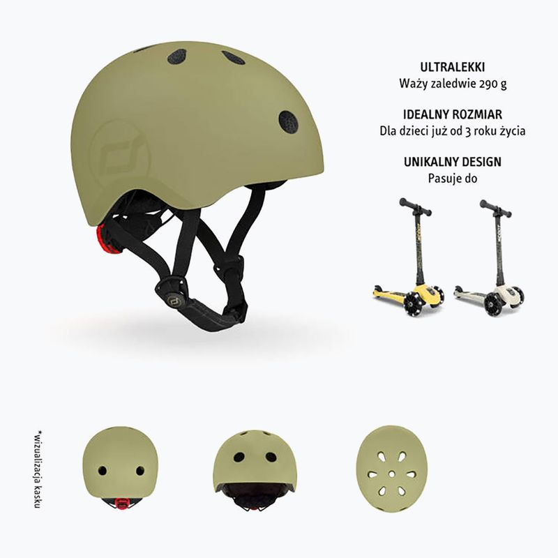 Kask dziecięcy Scoot & Ride S-M olive 5
