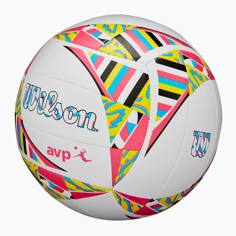 Piłka do siatkówki plażowej Wilson AVP Movement white/pink/yellow rozmiar 5 4