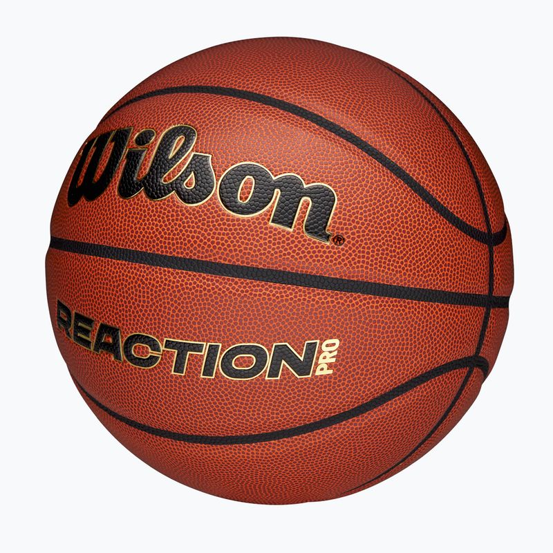 Piłka do koszykówki Wilson Reaction Pro brown/gold rozmiar 7 3