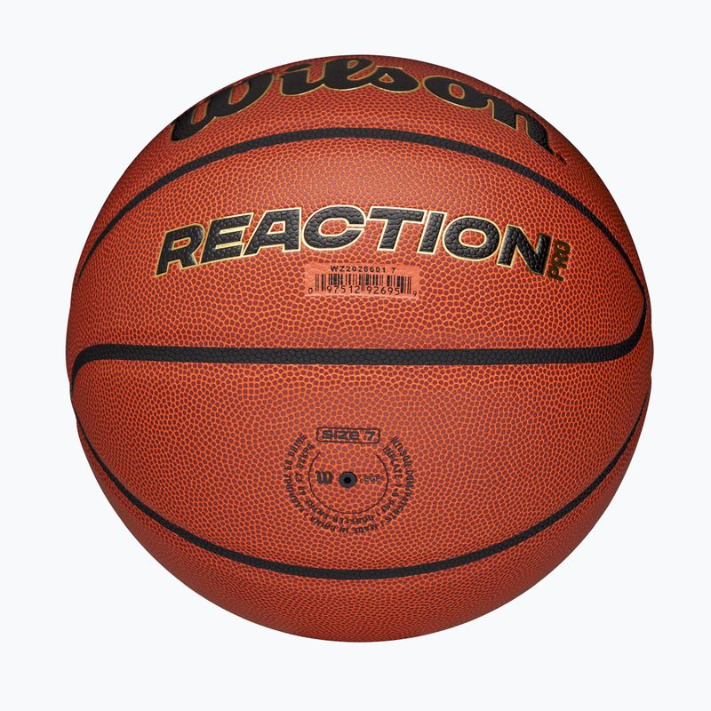 Piłka do koszykówki Wilson Reaction Pro brown/gold rozmiar 7 6