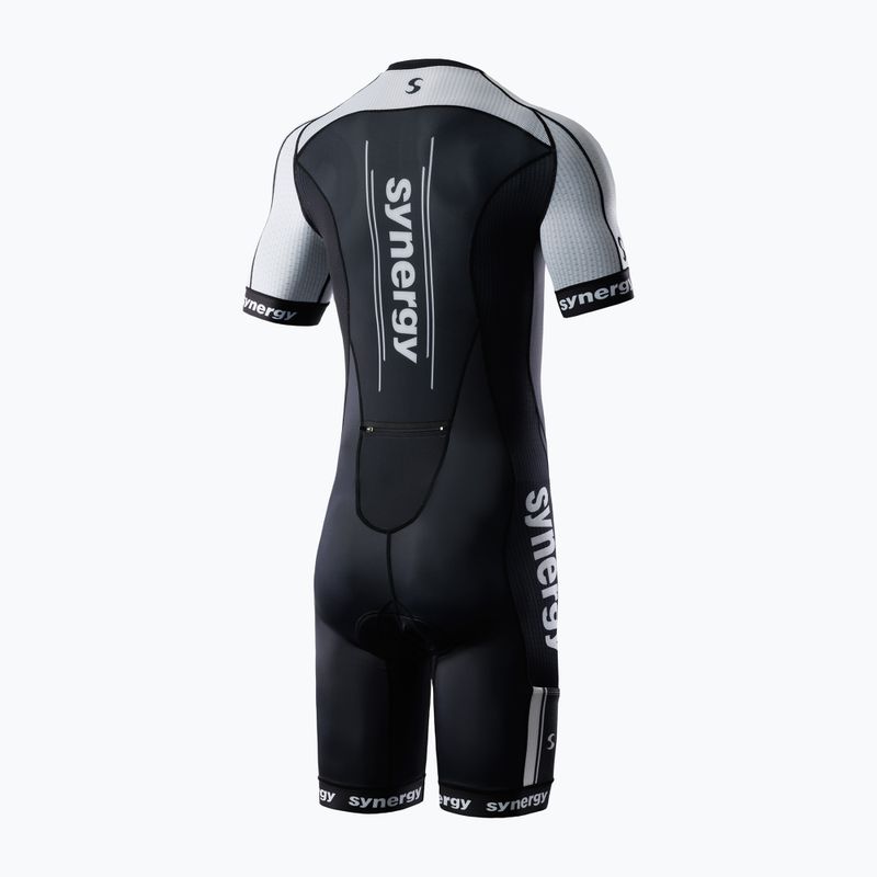 Kombinezon triathlonowy męski Synergy Elite Short Sleeve Trisuit salt & pepper 2
