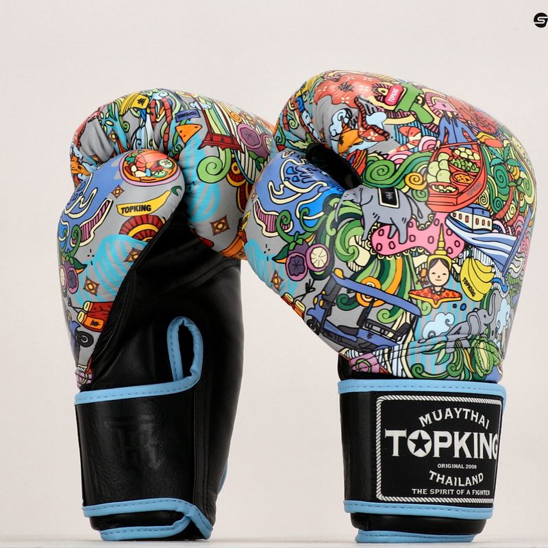 Rękawice bokserskie Top King Boxing Culture black/blue 8