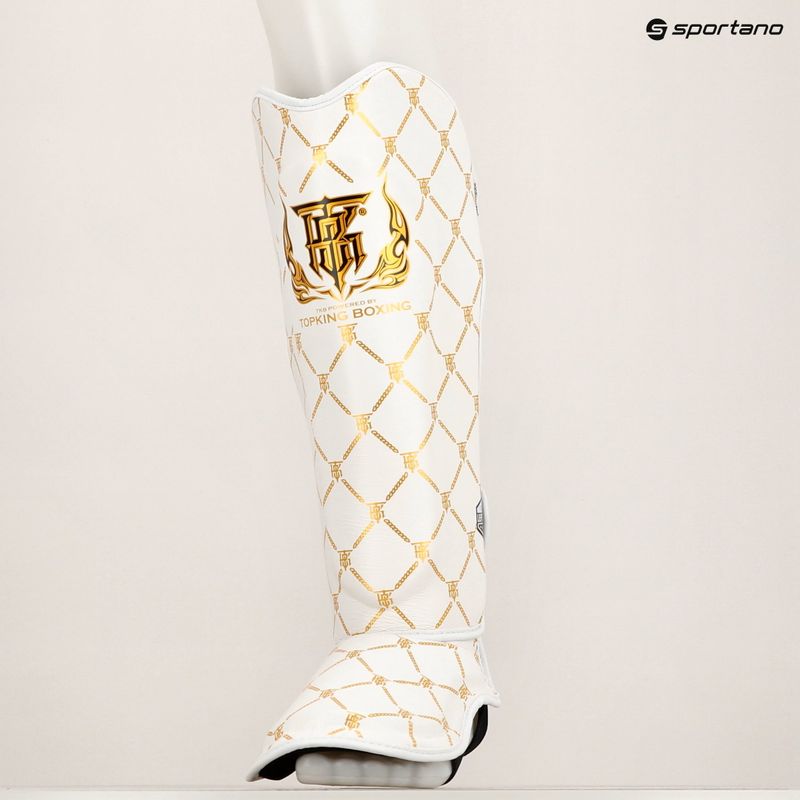 Ochraniacze piszczeli i stóp Top King Chain white/gold 10