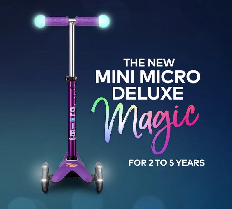 Hulajnoga trójkołowa dziecięca Micro Mini Deluxe Magic LED aqua 5