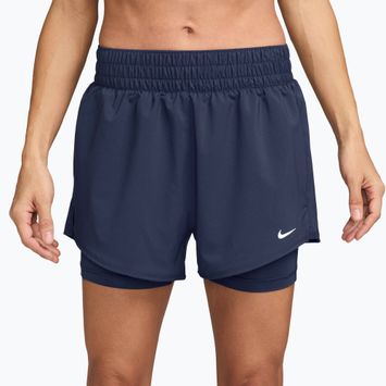 Spodenki damskie Nike One Dri-Fit High-Waisted 3" 2In1 midnight navy/white