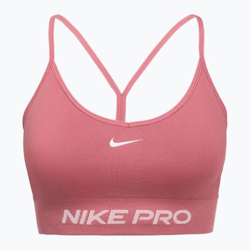 Biustonosz treningowy Nike Pro Seamless Light Support peony/white