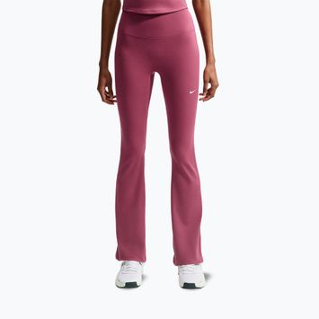 Legginsy treningowe damskie Nike One pink smoke/white