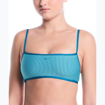 Góra od stroju pływackiego Nike Ripple Texture Bralette Classic Bikini bleached turquoise