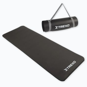 Mata do ćwiczeń XTREXO 15 mm z pasem czarny
