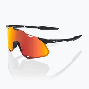 Okulary przeciwsłoneczne 100% Hypercraft XS soft tact black/hiper red multilayer mirror