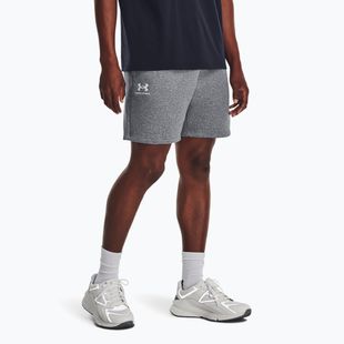 Spodenki męskie Under Armour Icon Fleece Pitch gray medium heather/white