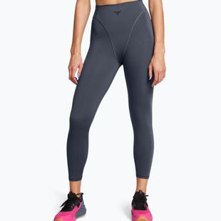 Legginsy treningowe damskie Under Armour Project Rock LG Grind Ankle Leg downpour gray/black