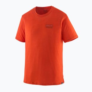 Koszulka męska Patagonia Cap Cool Merino Blend Graphic Shirt fitz roy strata/pollinator orange
